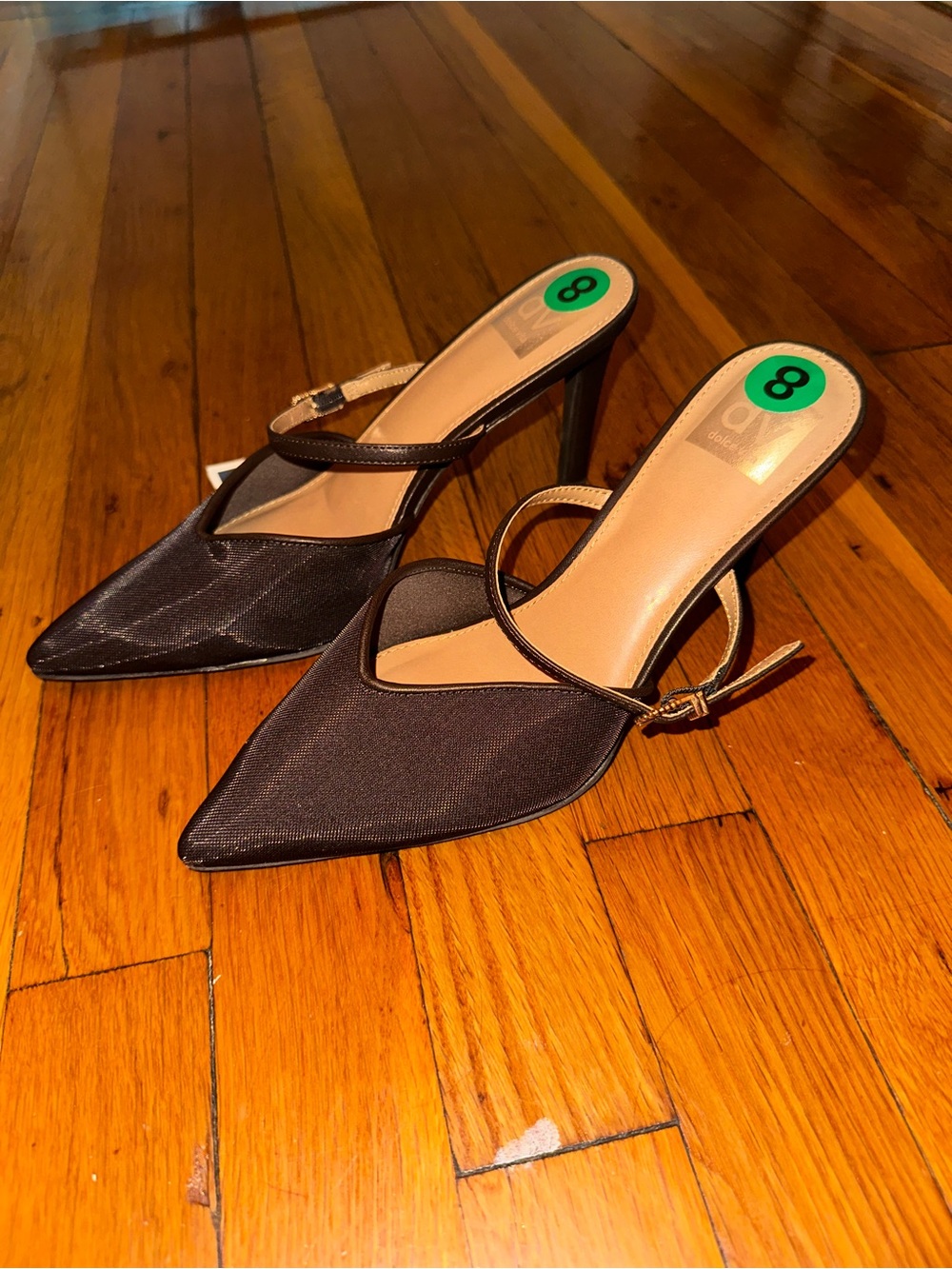 Dolce Vita Black Pointed Toe High Heel Mules